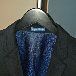 English Laundry Men's Velour Black Blazer